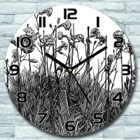 Coloray Wanduhr aus Glas Rund fi 30 Vintage Nelken Quarz Deko Schlafzimmer Büro
