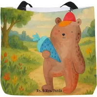 Mr. & Mrs. Panda Reisetasche Bär Schultüte Design - Weiß - Geschenk, Schulbeginn, Tasche, Tote Bag, Schulanfang, Teddy, Erster Schultag, Einkaufstasche, Stoffbeutel