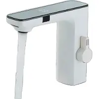 OEM Berührungsfreier Sensor-Waschtischarmatur, digitale Anzeige, Einhebel, Warm- und Kaltwasser, Weißer Waschbecken Wasserhahn