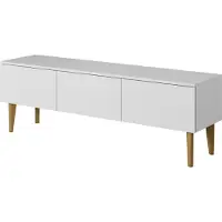 PAWS MÖBEL BERGEN Eiche skandinavisch RTV Schrank, TV Tisch, TV Kommode, 1503D, dreitüriger, WEISS-Farbe, 150x48x37 cm