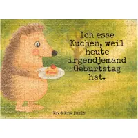 Mr. & Mrs. Panda Puzzle Igel Kuchenstück Design 551 Teile - Weiß - Geschenk, Geburtstagskuchen, Kuchen, Backen, Lustige Sprüche, 2000, 300, Torte, 1500, 500, 1000