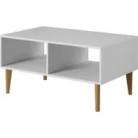 PAWS MÖBEL BERGEN Bank, WEISS, Skandinavischer Stil, Couchtisch, 100x60x48, Sofatisch, Couchtisch