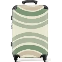 NoBoringSuitcases.com Großer Koffer - Kreise - Grün - Regenbogen - Formen - Kombinationsschloss TSA - Hartschalen Trolley 4 Rollen - 72 liter - Reisekoffer - 66 cmKoffer Mittelgroß 67x43x25 cm, 72L,