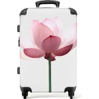 NoBoringSuitcases.com Großer Koffer - Blumen - Rosa - Natur - Botanisch - Kombinationsschloss TSA - Hartschalen Trolley 4 Rollen - 72 liter - Reisekoffer - 66 cmKoffer Mittelgroß 67x43x25 cm, 72L,