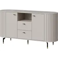 Mirjan 24 Kombikommode Zante 150 2D2S 02, Kommode mit zwei Drehtüren und zwei Schubladen, Stahlfüße und Griffe, Wohnzimmer Kollektion (Farbe: Cashmere)