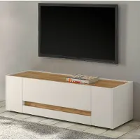 Furn.Design TV Lowboard "Center" in weiß mit Wotan Eiche, TV-Unterschrank 140 x 40 cm