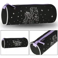 Sarcia.eu Einhorn holografisches schwarzes Federmäppchen, Reißverschluss 22x8x8cm