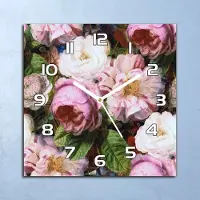 Coloray Deko Glasuhr Wanduhr 30x30 Rosen Garten Gemälde Quarz Küchenuhr Bürouhr