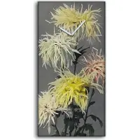 Coloray Wohnzimmer-Bild Leinwand Uhr Geräuschlos 30x60 Gemälde Blumen Pflanzen Kunst - weiße Hände