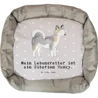 Mr. & Mrs. Panda Hundekorb Siberian Husky Lebensretter - Grau Pastell - Geschenk, Ostern, Valentinstag, Nikolaus, Hund, Muttertag, Welpen