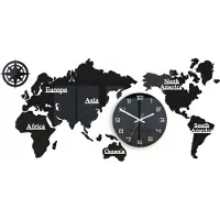 ModernClock , Weltkarte Uhr, wanduhr schwarz groß, wanduhr 110x55, DIY