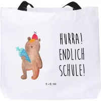 Mr. & Mrs. Panda Shopper Bär Schultüte - Weiß - Geschenk, Einschulung, Laptoptasche, Schultasche, Beutel, Erster Schultag, Reisetasche, Schulanfang, Schulbeginn, Teddy