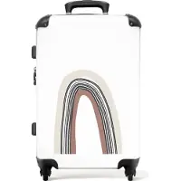 NoBoringSuitcases.com Großer Koffer - Regenbogen - Boho - Rosa - Beige - Kombinationsschloss TSA - Hartschalen Trolley 4 Rollen - 72 liter - Reisekoffer - 66 cmKoffer Mittelgroß 67x43x25 cm, 72L,