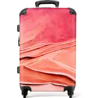 NoBoringSuitcases.com Großer Koffer - Abstrakt - Rosa - Pastell - Formen - Kombinationsschloss TSA - Hartschalen Trolley 4 Rollen - 72 liter - Reisekoffer - 66 cmKoffer Mittelgroß 67x43x25 cm, 72L,