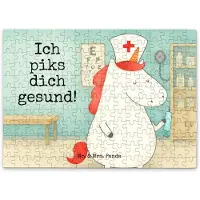 Mr. & Mrs. Panda Puzzle Einhorn Krankenschwester Design 192 Teile - Weiß - Geschenk, Krankenpflegerin, Krankenhaus, Krankenpfleger, Puzzlespiel, Ärztin, 2000, 1500, 500