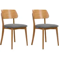Konsimo Esszimmerstühle 2 St VINIS Gestell aus Massivholz, Grau, Stoff/Holz, Modern, 47x80,5x45 cm