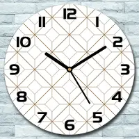 Coloray Wanduhr aus Glas Rund fi 30 Geometrische gold Quarz Deko Schlafzimmer Büro