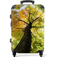NoBoringSuitcases.com Großer Koffer - Bäume - Herbst - Grün - Rinde - Laub - Kombinationsschloss TSA - Hartschalen Trolley 4 Rollen - 72 liter - Reisekoffer - 66 cmKoffer Mittelgroß 67x43x25 cm, 72L,