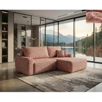 Nordelo Ecksofa SAVONA mit DL-Schlaffunktion, Bettkasten und HAGA 52 Stoff, komfortable Wohnlandschaft 260 x 170 cm