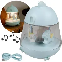 Sarcia.eu Mary's Spieluhr mit LED-Nachtlicht – blaue Kinderzimmer-Lampe, USB-aufladbar, Warmweiß & RGB