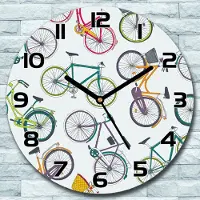 Coloray Wanduhr aus Glas Rund fi 30 Bunte Stadträder Quarz Deko Schlafzimmer Büro