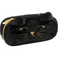 Astra Gepolstertes Federmäppchen mit Innenklappe Fluffy Kitty Schwarz AstraBag