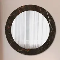 Coloray Runder Spiegel mit Modernem Aufdruck - Dekospiegel Wandmontage -marmor mit gold- Ø60cm