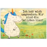 Mr. & Mrs. Panda Puzzle Einhorn Mann Design 24 Teile - Weiß - Geschenk, Cool, Einhörner, Familie, Unicorn, Freundin, 2000, 1500, Party, Puzzlespiel, 500, 300