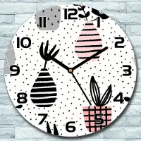 Coloray Wanduhr aus Glas Rund fi 30 Vasen und Töpfe Quarz Deko Schlafzimmer Büro