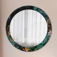 Coloray Spiegel - Mirror zum Wandspiegel Schlafzimmer – Schminkspiegel- Dschungel Wald- Ø80cm