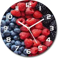 Tulup Wanduhr aus Glas 30fi Glasbild Glasuhr Gehärtetes Glas - weisse-zeiger - Forest fruits