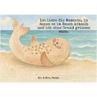 Mr. & Mrs. Panda Puzzle Robbe Liegen Design 1500 Teile - Weiß - Geschenk, Strand, 500, 1000, Ostsee, Seehund, Lachen, 2000, Puzzlespiel, Nordsee, Freude, Lustige Sprüche