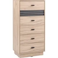 Masseno Kommode PUNTO 60 cm Sideboard mit 5 Schubladen und Türen für Wohnzimmer Schlafzimmer Modern 60x40x120 cm Eichefarben / Eichefarben