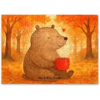 Mr. & Mrs. Panda Puzzle Bär Morgenkaffee Design 192 Teile - Weiß - Geschenk, für Frauen, Puzzlespiel, Hochzeitstag, Freundin, Valentinstag, Legespiel, Freund, 1000, 500