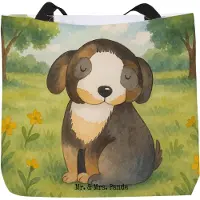 Mr. & Mrs. Panda Schultasche Hund Entspannen Design - Weiß - Geschenk, Reisetasche, Liebe, Büchertasche, Süß, Schwarzer, Tote Bag, Hundemotiv, Strandtasche, Niedlich