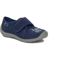 Befado Jungen Hausschuhe 660x022 blaue Denim mit Ritter und Drachen, Klettverschluss 27