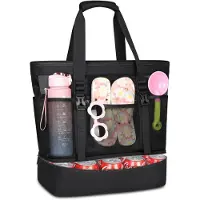 Sonstiges RAINSMORE Strandtasche XXL Familie mit Reißverschluss 42L Badetasche Damen Groß - Wasserdicht für Shopper Strand Pool Fitnessstudio