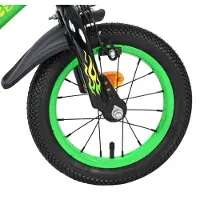Volare Strike Kinderfahrrad - Jungen - 12 Zoll - Schwarz/Grün - Zwei Handbremsen