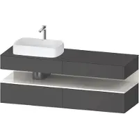 Duravit Qatego Konsolenwaschtischunterbau, 2 Auszüge, 2 Schubkästen, Ausschnitt links, 1600x550x60