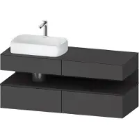 Duravit Qatego Konsolenwaschtischunterbau, 2 Auszüge, 2 Schubkästen, Ausschnitt links, 1400x550x60