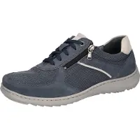 Think WALDLÄUFER H-Herwig Herren Schnürschuhe blau grau Veloursleder Mesh - Größe: UK 10