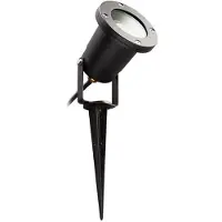 Heitronic Gartenstrahler "Dalian", grau (anthrazit), H:28,5cm Ø:10cm, Leuchten, Gartenstrahler, Bodenleuchte, Spießleuchte, mit Erdspieß und Zuleitung mit Stecker