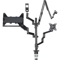 Hama Monitorhalterung für Streaming Setup, 4 Arme, höhenverstellbar, schwenkbar (00004663)