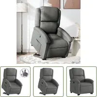 The Living Store Relaxsessel mit Aufstehhilfe Dunkelgrau Stoff