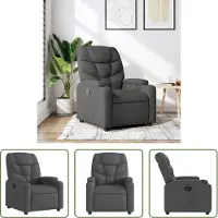 The Living Store Relaxsessel Dunkelgrau Stoff
