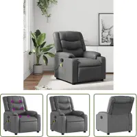 The Living Store Massagesessel Grau Kunstleder