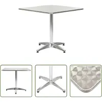 The Living Store Gartentisch Silbern 80x80x70 cm Aluminium