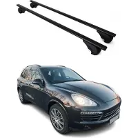 Omtec Dachträger Gepäckträger für Porsche Cayenne 2010-2017 Metall Schwarz 2x