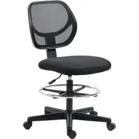 Northio Bürostuhl Ergonomischer Drehstuhl Mit Verstellbarem Fußring, Höhenverstellbar 93-113Cm, Rollen, Schwarz