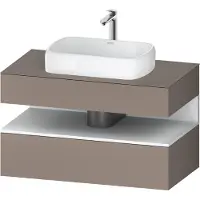 Duravit Qatego Konsolenwaschtischunterbau, 1 Auszug, 1 Schubkasten, Ausschnitt mittig, 1000x550x600mm, Nische Weiß Matt, QA4731018430000